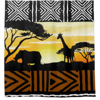 Rideau de douche Scène de safari africain