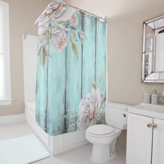 Rideau de douche Shabby Country Chic (En situation)