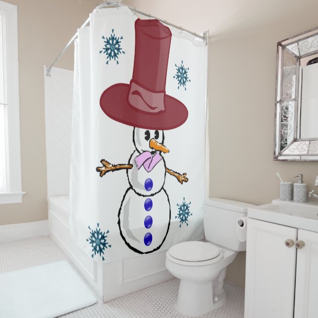 Rideau de douche Snowman (En situation)