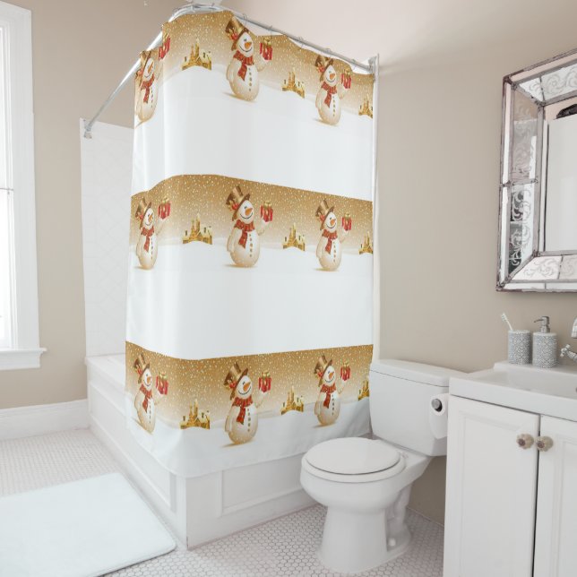 Rideau de douche Snowman (En situation)