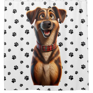Rideau De Douche Souriant Tasse Inspiré Pixar