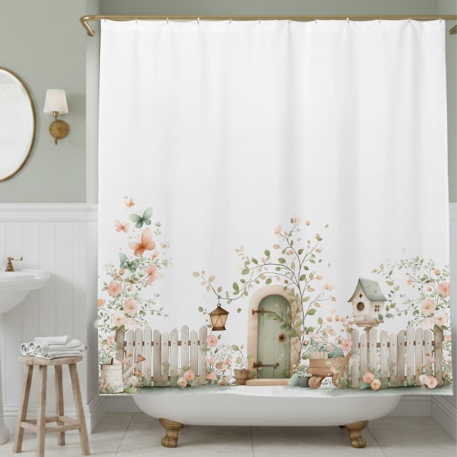 Rideau de douche Sweet Cottagecore (whimsical pretty cottagecore floral garden shower curtain)