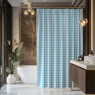 Rideau de douche Tartan Bleu Cadeau Rustique pour 