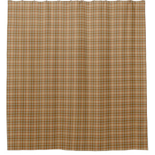 Rideau de douche Tartan Brun Rouge Gris Beige Rust