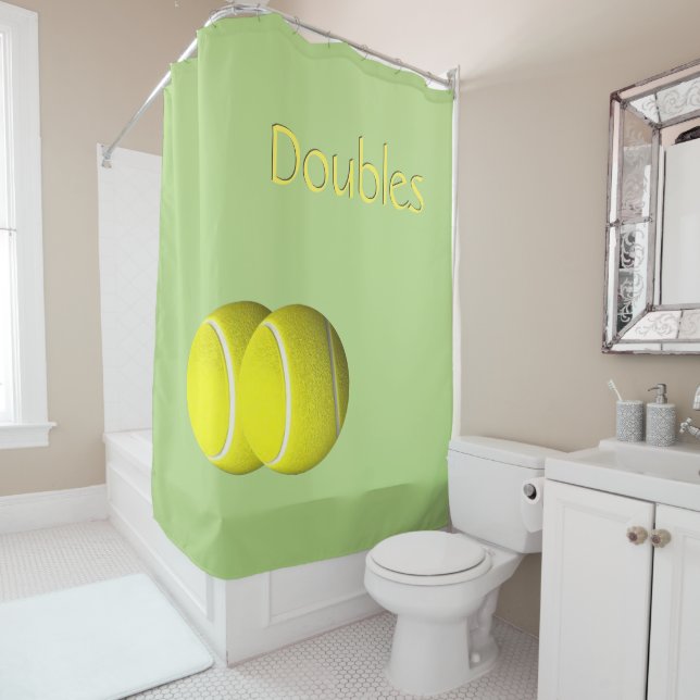 Rideau de douche Tennis Sport Design (En situation)