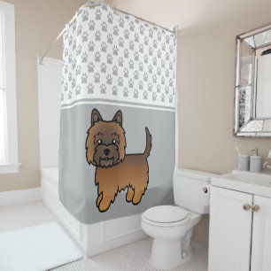 Rideau de douche Terrier Cairn Bringé Rouge Chien 