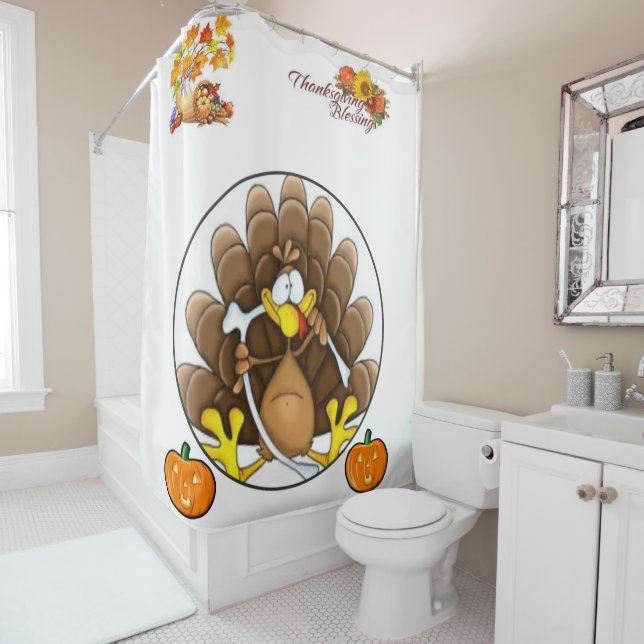 rideau de douche Thanksgiving (En situation)
