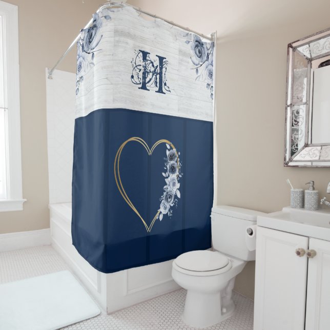 Rideau de douche Thème Océan  (En situation)