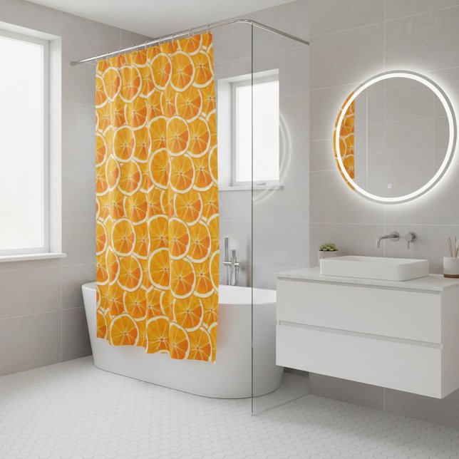 Rideau de douche tranche d'orange Citrus vibrant (Créateur téléchargé)