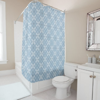 Rideau de douche - treillis tissé en bleu