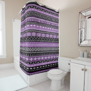 Rideau de douche Tribal Violet Africain