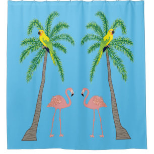 Rideau de douche tropicale, nature, conception nat