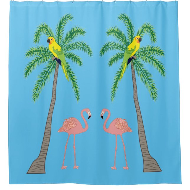 Rideau de douche tropicale, nature, conception nat (Devant)