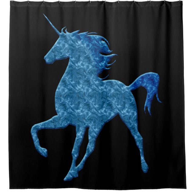 Rideau de douche Unicorn Fire bleu (Devant)