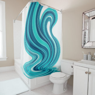 Rideau de douche Vague d'océan bleu – Salle de bai