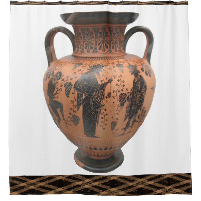 rideau de douche vase brun motif (Devant)