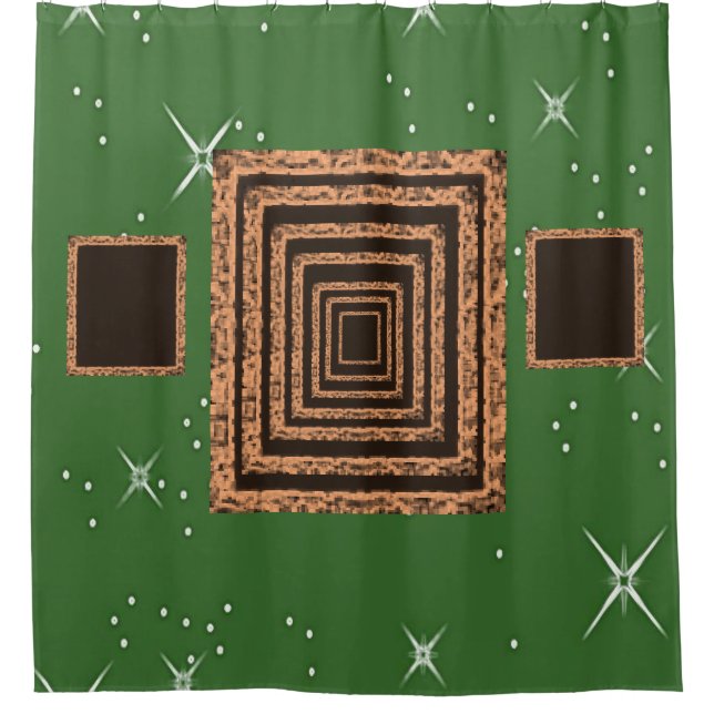 rideau de douche vert miroir (Devant)