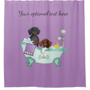 Rideau de douche violet Dachshund
