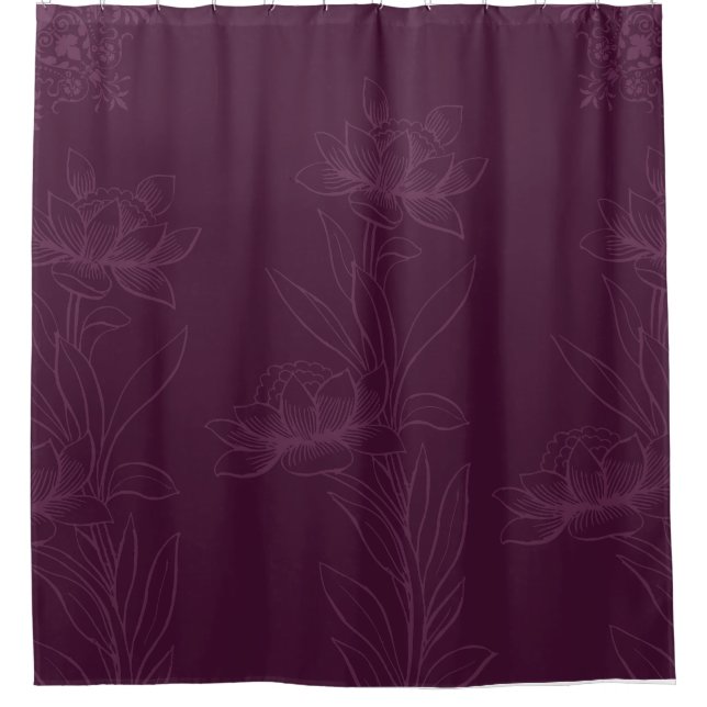 Rideau de douche violet moderne victorien Floral