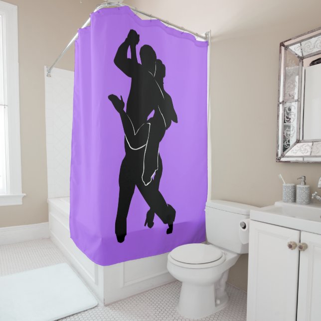 Rideau de douche violet Tanngo Danseur Votre coule (En situation)