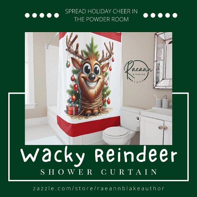 Rideau de douche Wacky Reindeer (Créateur téléchargé)