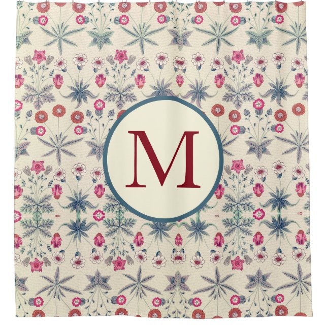 Rideau de douche William Morris avec initiale (Devant)
