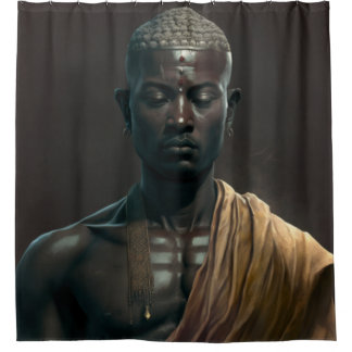 Rideau de douche Zen Black Bouddha