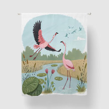 Rideau de Flamant rose | Décor animal tropical