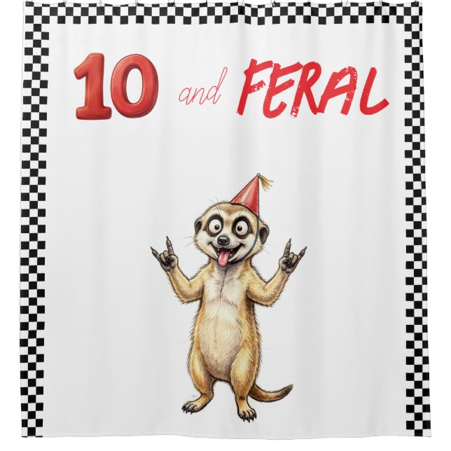 Rideau de fond d'anniversaire de suricate sauvage  (Devant)