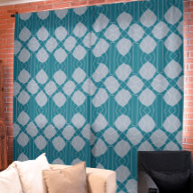 Rideau de Motif géométrique bleu et gris