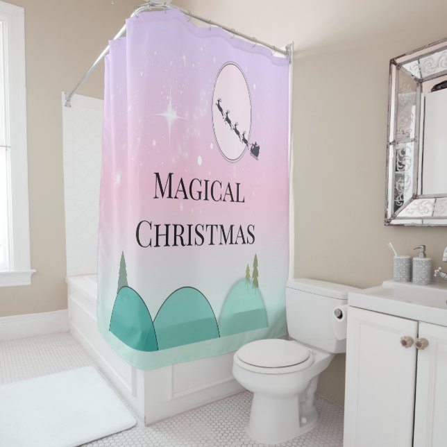 Rideau de Noël enchanté au clair de lune pastel (En situation)
