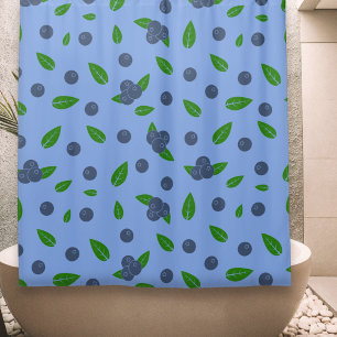 Rideau de salle de bain motif Myrtilles