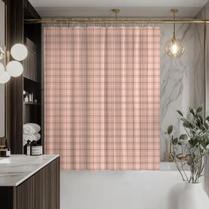 Rideau élégant en tartan gris corail Décor de sall