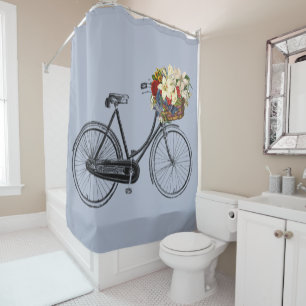 Rideau en douche à la mode de vélo de fleur de
