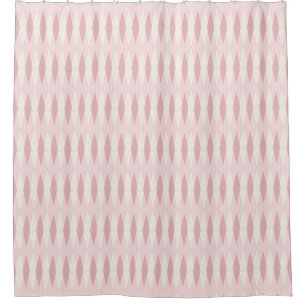 Rideau en douche à motifs de losanges rose modern