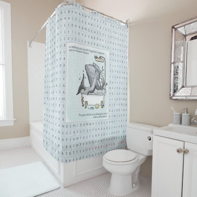 Rideau en douche anglais/espagnol - (En situation)