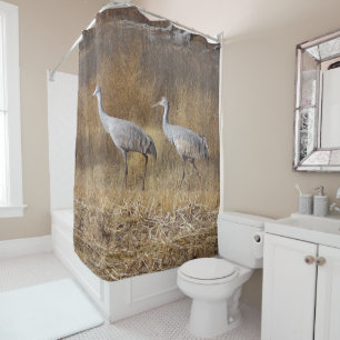 Rideau en douche animal de faune d'oiseau de grue