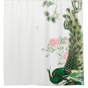 Rideau en douche asiatique de fleurs d'animaux