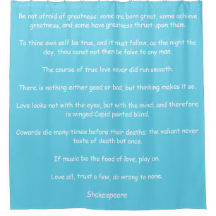 Rideau en douche avec les citations de Shakespeare