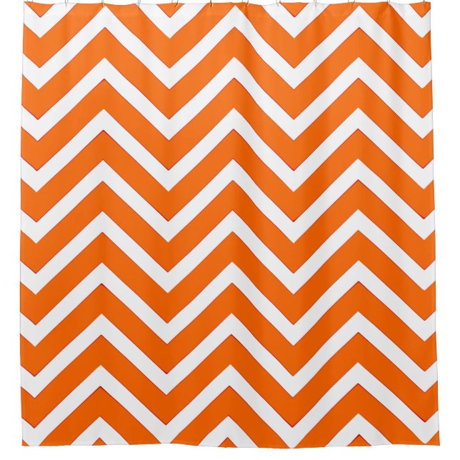 Rideau en douche blanc orange de cool de motif de (Devant)