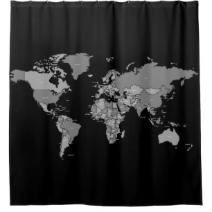 Rideau en douche de carte du monde aux nuances