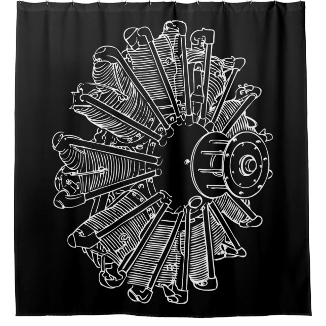 Rideau en douche de diagramme de moteur à piston (Devant)