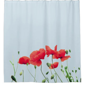 Rideau en douche de fleur de pavot