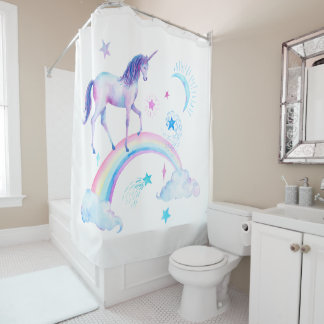 Rideau en douche de licorne d'arc-en-ciel
