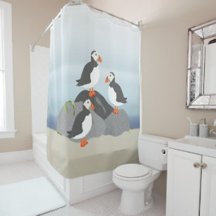 Rideau en douche de macareux