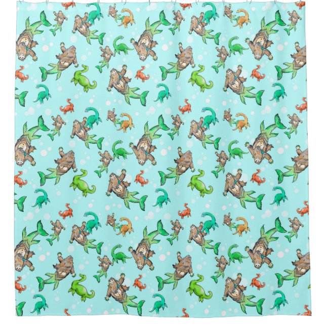 rideau en douche de sirène de sasquatch Bigfoot (Devant)