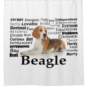 Rideau en douche de traits de beagle