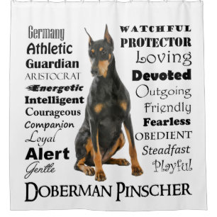 Rideau en douche de traits de dobermann