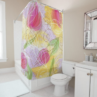 Rideau en douche de tulipe