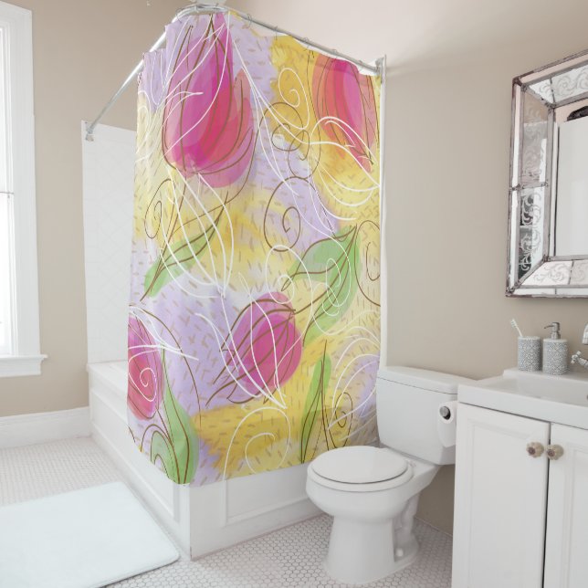 Rideau en douche de tulipe (En situation)